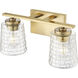 Saben 2 Light 15 inch Vintage Brass Vanity Light Wall Light